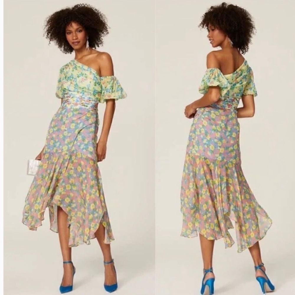AMUR Jaylah One Shoulder Midi Dress